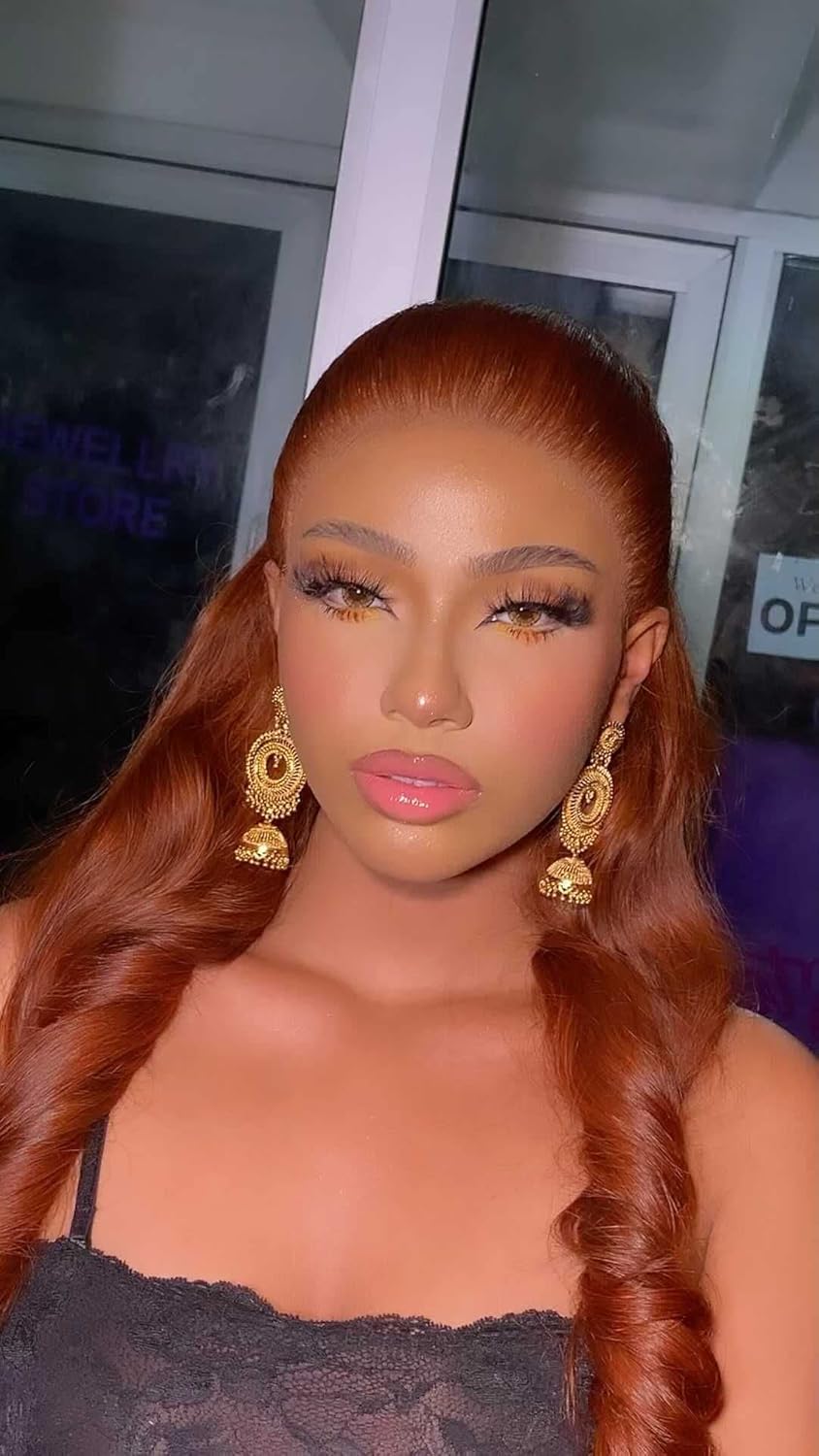 Reddish Brown 4x4 Lace Closure Human Hair Wig, Body Wave Wig, 150 Density